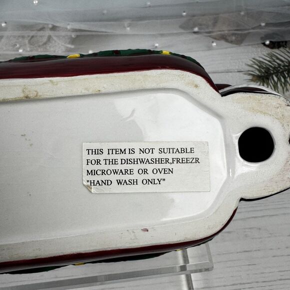 Earthenware Holiday Santa Claus Snowman Christmas Cracker Dish #20639 - Picture 13 of 15